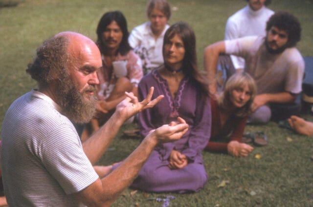 ram dass teaching 1970s sitting outside