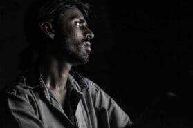 man silhouette against a dark background