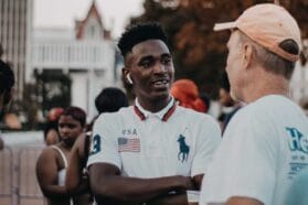 two men having a conversation