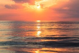 sunset over the ocean