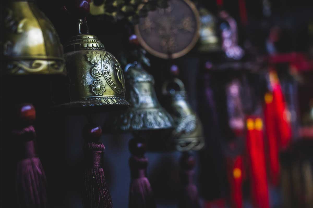 bells hanging in a monastary