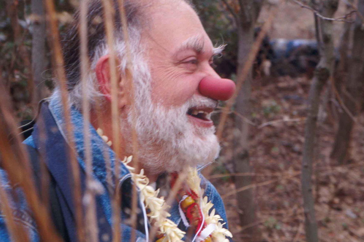 bernie glassman wearing a clown nose