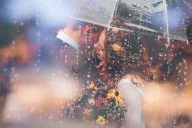 couple under an umbrella