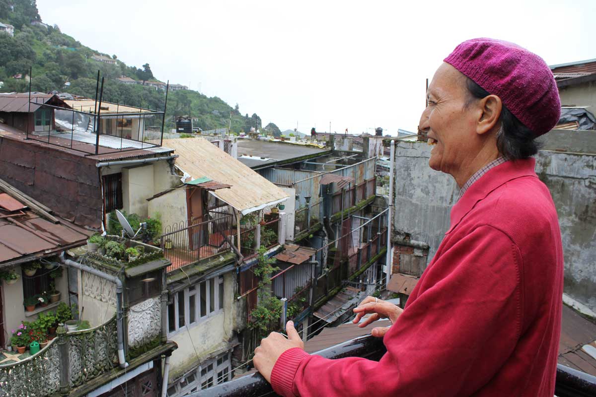 kk sah looking over his home town of Nainital