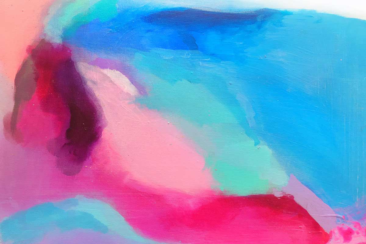 abstract blue and pink art