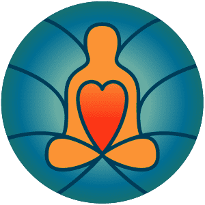 Love Serve Remember Foundation color cirlce logo red heart with orange meditation icon